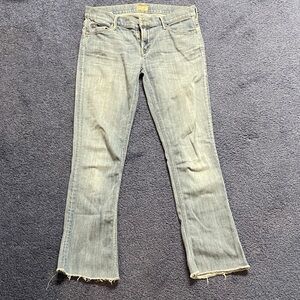 MOTHER Light Blue Distressed Jeans